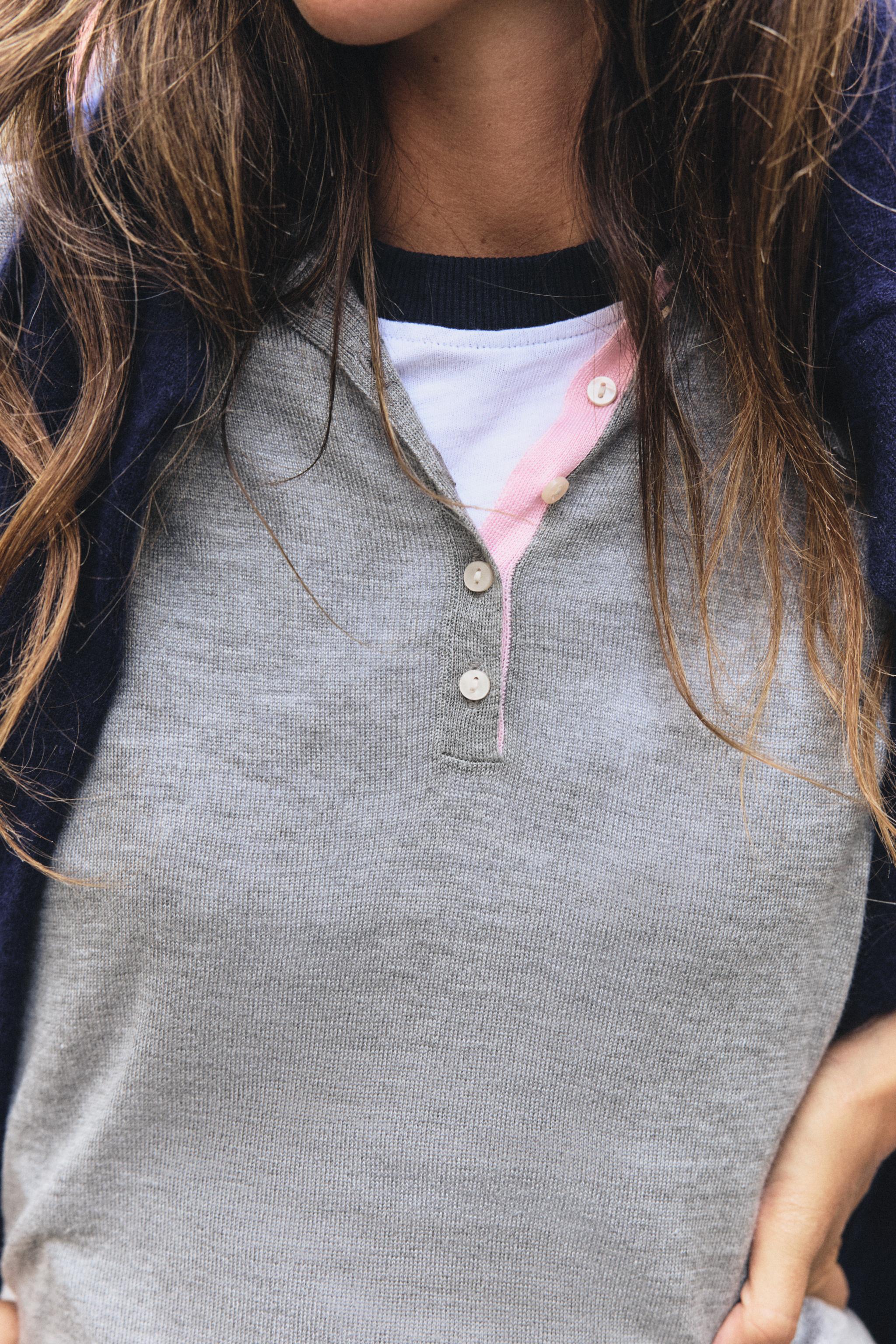 SOLID KNIT POLO JUMPER